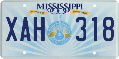 MS license plate XAH318