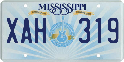 MS license plate XAH319