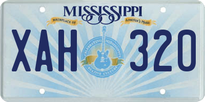 MS license plate XAH320