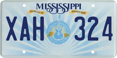 MS license plate XAH324
