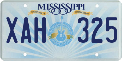 MS license plate XAH325
