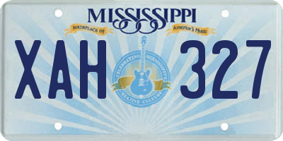 MS license plate XAH327