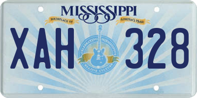 MS license plate XAH328