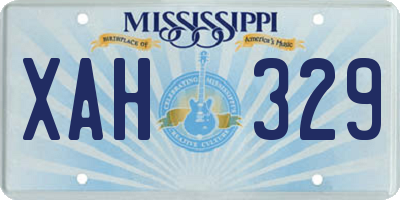 MS license plate XAH329