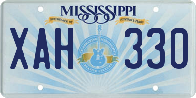 MS license plate XAH330