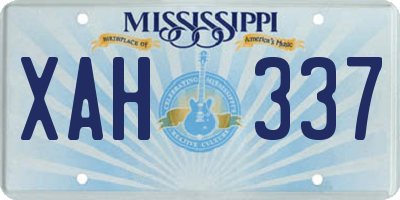 MS license plate XAH337