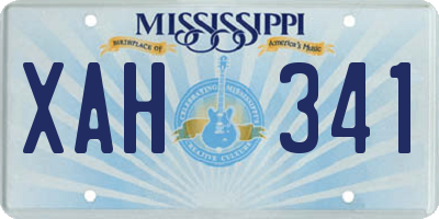 MS license plate XAH341