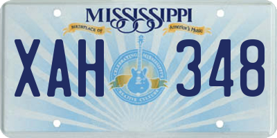 MS license plate XAH348