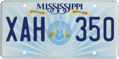 MS license plate XAH350