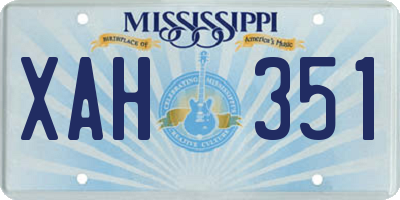 MS license plate XAH351
