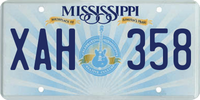 MS license plate XAH358