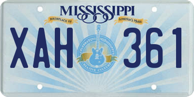 MS license plate XAH361