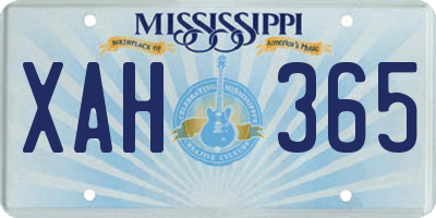 MS license plate XAH365