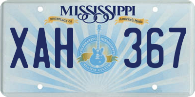MS license plate XAH367