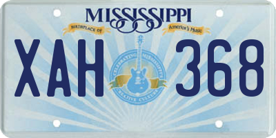 MS license plate XAH368