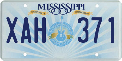 MS license plate XAH371