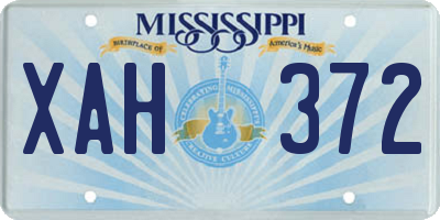 MS license plate XAH372