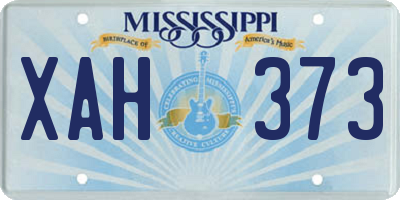MS license plate XAH373