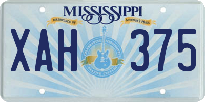 MS license plate XAH375