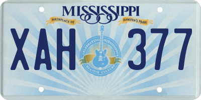 MS license plate XAH377