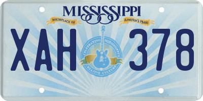 MS license plate XAH378