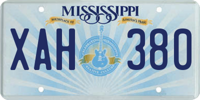 MS license plate XAH380