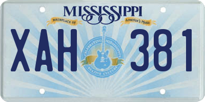 MS license plate XAH381