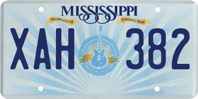 MS license plate XAH382
