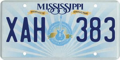 MS license plate XAH383