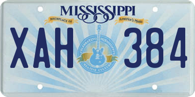 MS license plate XAH384