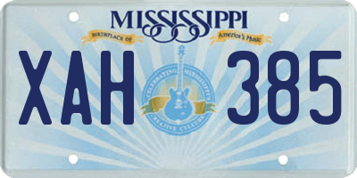 MS license plate XAH385
