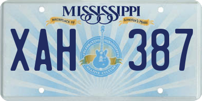 MS license plate XAH387