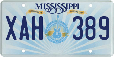 MS license plate XAH389