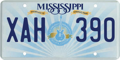 MS license plate XAH390