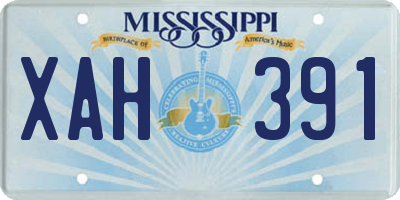 MS license plate XAH391