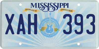 MS license plate XAH393