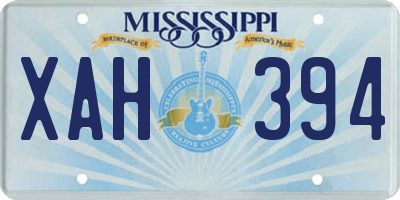 MS license plate XAH394