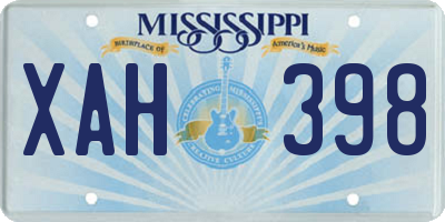 MS license plate XAH398