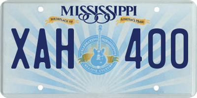 MS license plate XAH400