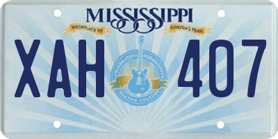 MS license plate XAH407