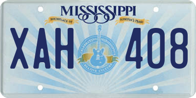 MS license plate XAH408