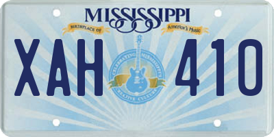MS license plate XAH410