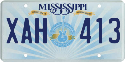 MS license plate XAH413