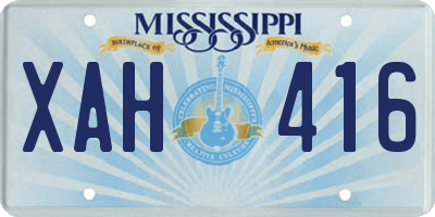 MS license plate XAH416