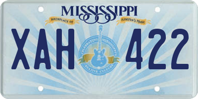 MS license plate XAH422