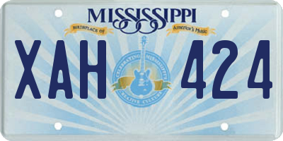 MS license plate XAH424