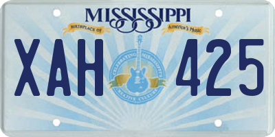 MS license plate XAH425