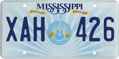 MS license plate XAH426
