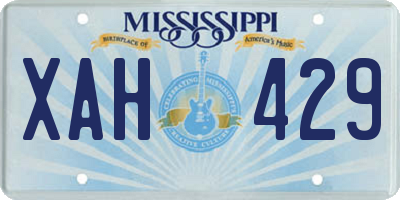 MS license plate XAH429