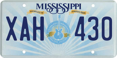 MS license plate XAH430